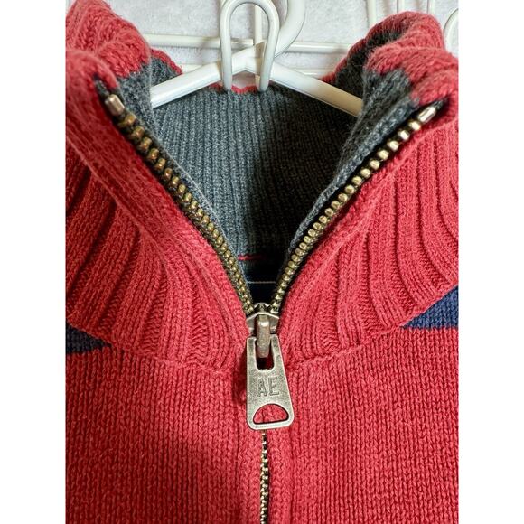 American Eagle Outfitter Men's L/XL Long Sleeve 1/4 Zip Pullover Sweater Stripes - Picture 6 of 10